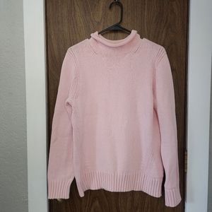 J.Crew Pink Chunky Cozy Mock Neck Cable Knit Long Sleeve Sweater Size M